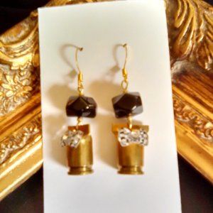 💥GLOCK PARTY - Ammo Bullet Hook Earring with Checkered Bow